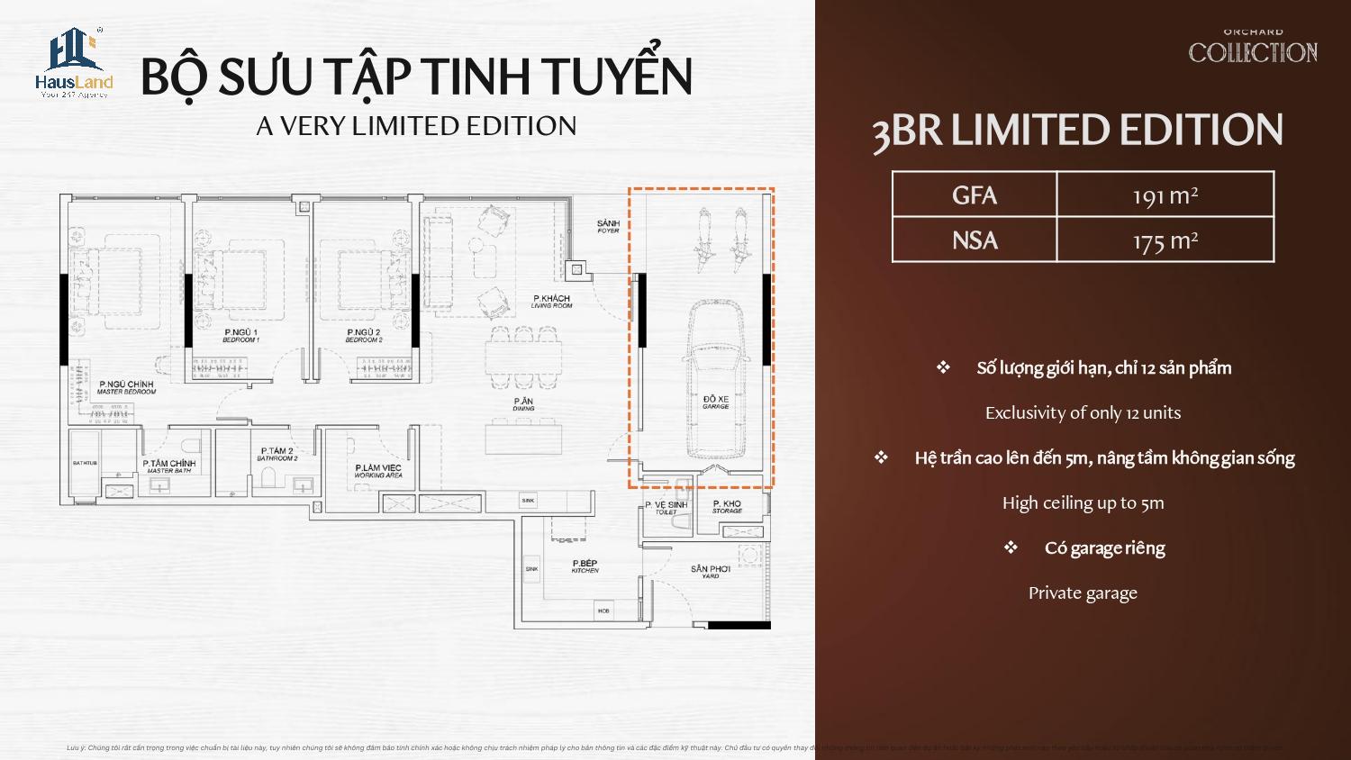 Orchard Mansion – Biệt Thự Compound Giới Hạn & Chuẩn Sống Tinh Hoa Layout căn 3PN Limited Edition Orchard Collection