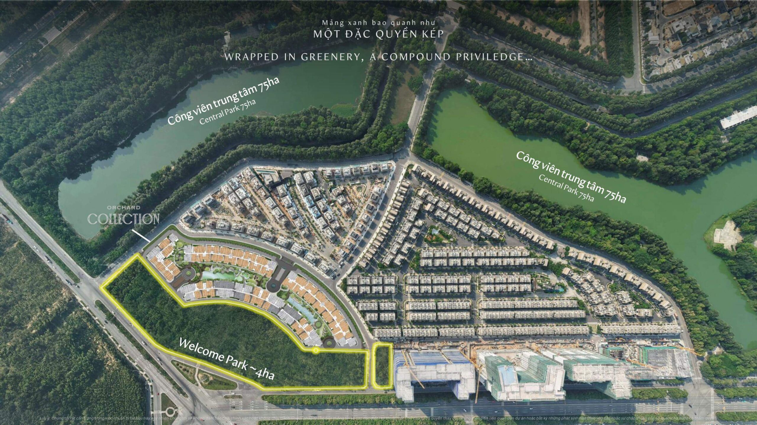 Orchard Mansion – Biệt Thự Compound Giới Hạn & Chuẩn Sống Tinh Hoa Orchard Collection - Vị trí kép nằm giữa hai công viên